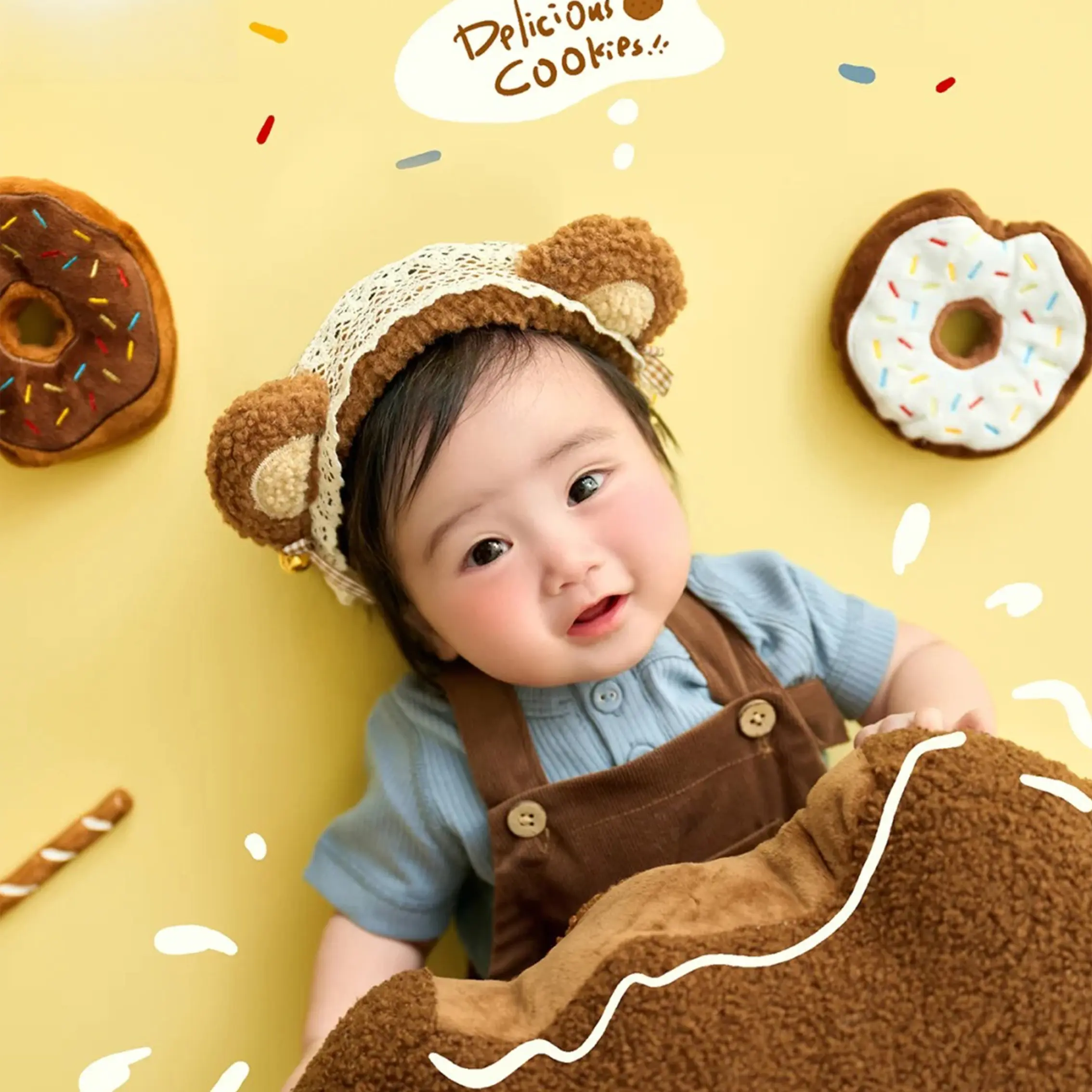 Cute Bear Desert Theme Set 2-3M - Newborn Photography Props - Image 5